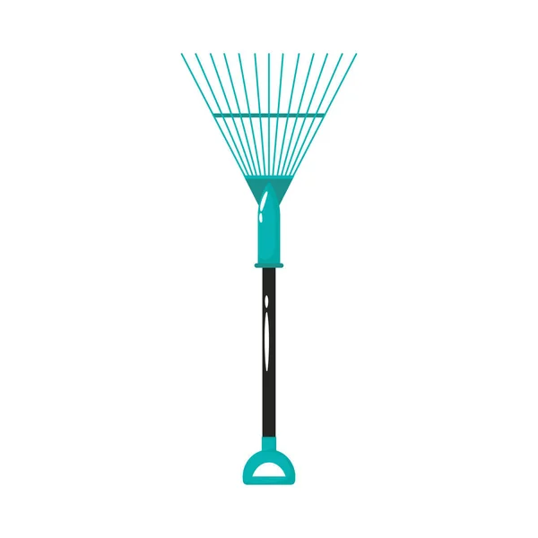 Rake ferramenta de jardinagem ícone de estilo plano — Vetor de Stock