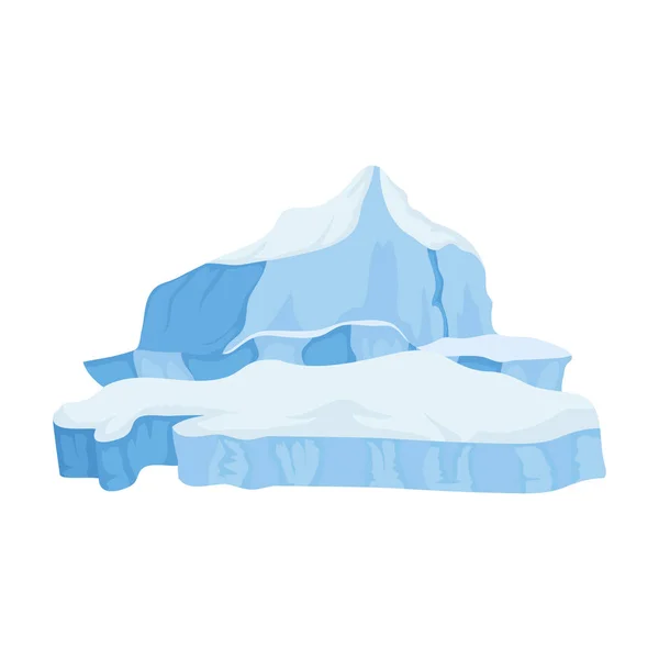 Iceberg bloque ártico icono aislado — Vector de stock