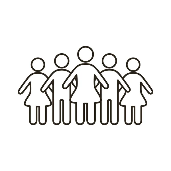 Équipe communauté chiffres ligne style icône — Image vectorielle