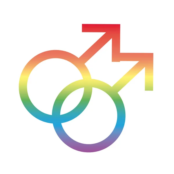 性取向的同性恋性别符号贬低风格图标 — 图库矢量图片