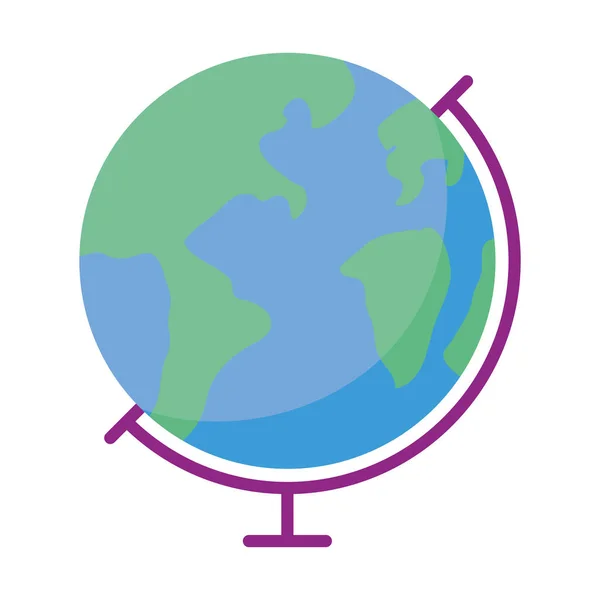 Wereld planeet aarde platte stijl icoon — Stockvector