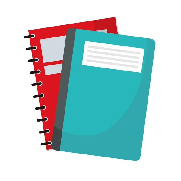 Cuaderno y libro escuela suministros icono — Archivo Imágenes Vectoriales