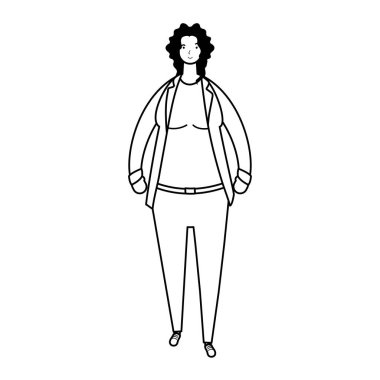 Genç kadın avatar karakter çizgisi tarzı