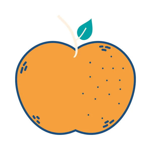 Gelber Apfel frisches Obst gesund Symbol — Stockvektor