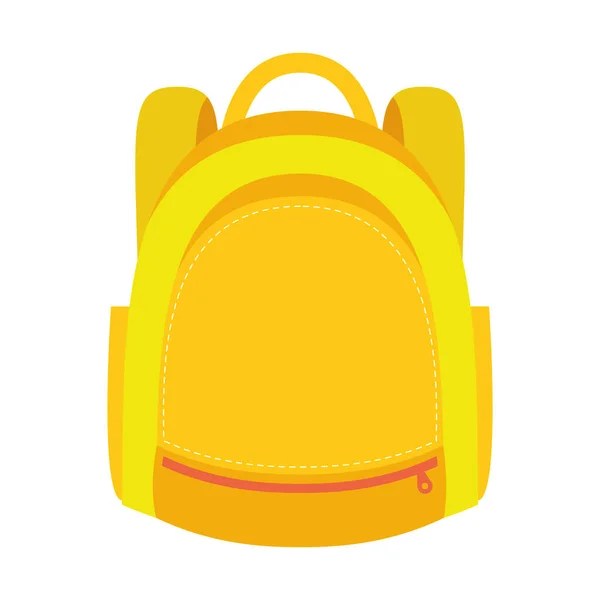 School bag equipment flat style icon — Stock Vector