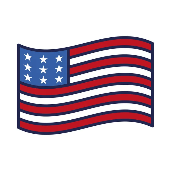 ΗΠΑ γραμμή σημαία και συμπληρώστε στυλ εικονίδιο διανυσματικό σχεδιασμό — Διανυσματικό Αρχείο