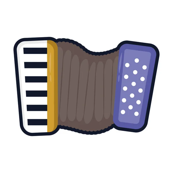 Instrumento de acordeón musical icono de estilo plano — Vector de stock