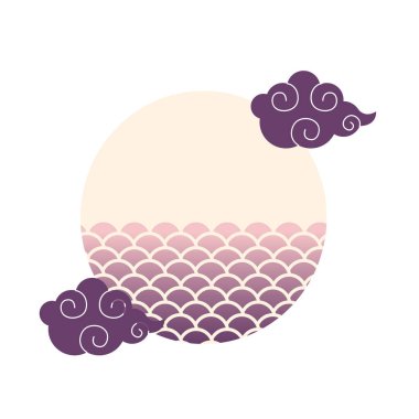 Bulut vektör tasarımlı çember süsü