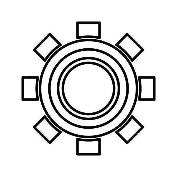 Getriebe Linie Stil-Symbol — Stockvektor