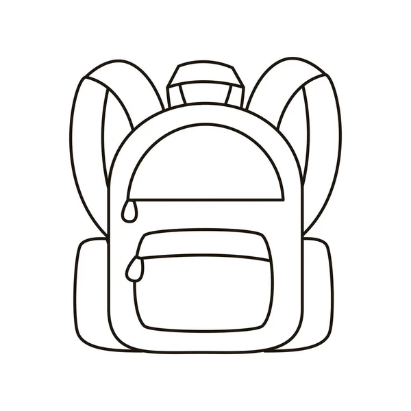 Scuola borsa attrezzature piatto stile icona — Vettoriale Stock