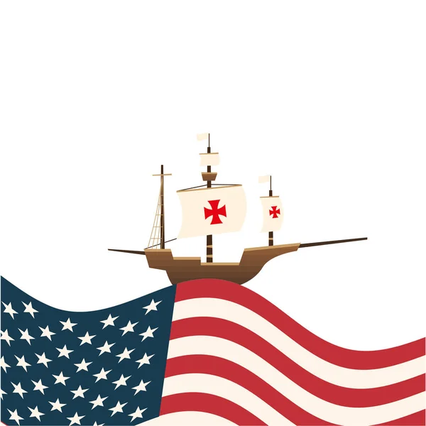 Christopher Columbus hajó USA vektor design — Stock Vector