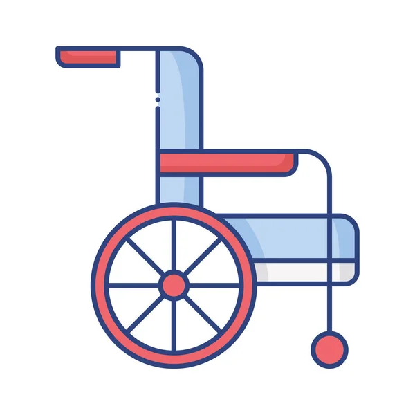 Person med rullstol platt stil ikon — Stock vektor