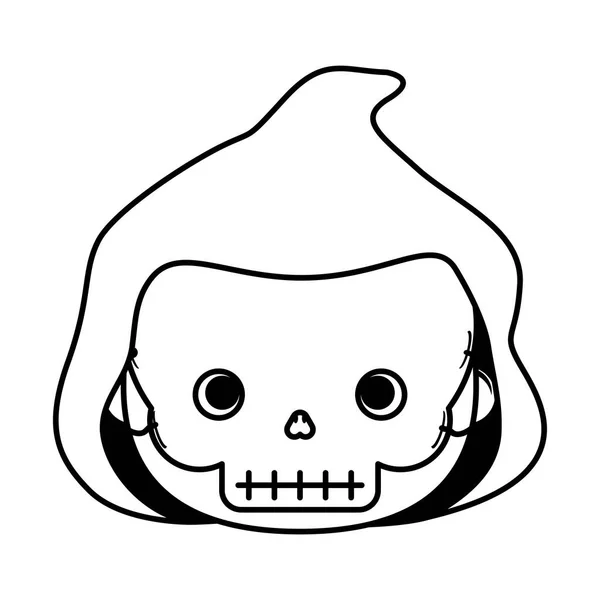 Heureux Halloween mignon enfant déguiser la mort personnage principal — Image vectorielle