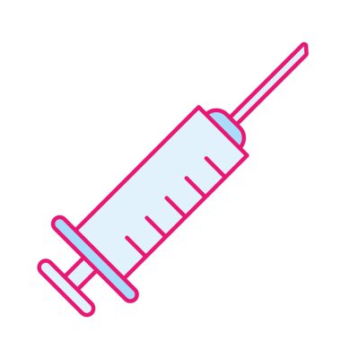 tıbbi enjeksiyon hattı ve biçim ikonu vektör tasarımını doldur