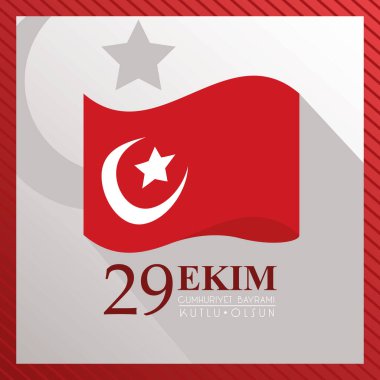 Kare çerçevede hindi bayrağıyla ekim bayrami kutlaması