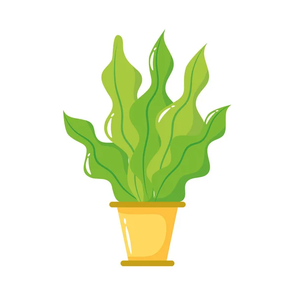 Growth plant in ceramic pot flat style icon — Stock Vector