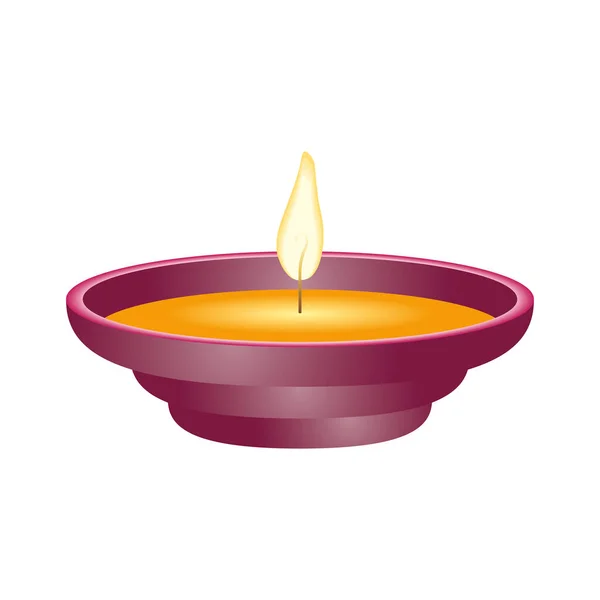 Vela fuego hindú religión icono — Vector de stock