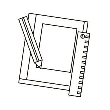 kural ve renk kalem satırı simgesine sahip metin kitapları okulu
