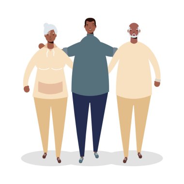 Erkek karakterli afro yaşlı bir çift.