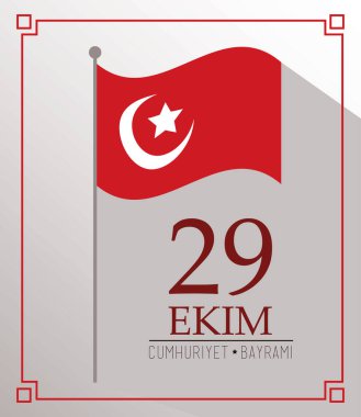 ekim bayrami kutlaması sırıkla gri arka planda hindi bayraklarıyla