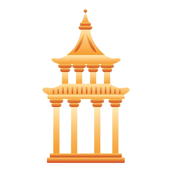Chinese tower columns structure icon — Stock Vector