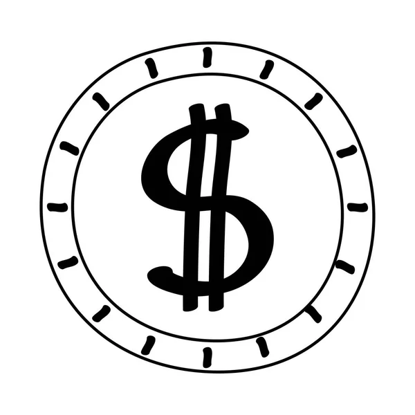 Moeda moeda dólar ícone isolado —  Vetores de Stock