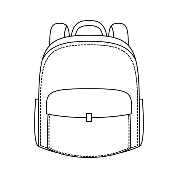 Équipement sac scolaire icône de style plat — Image vectorielle