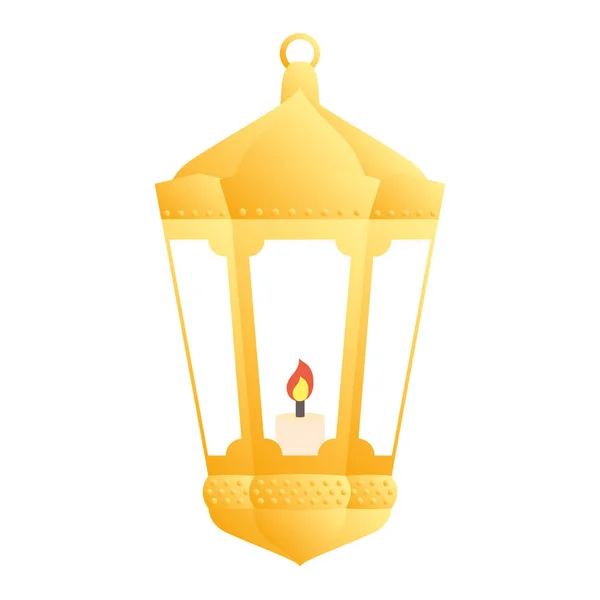 Golden lamp and candle decoration — Stock Vector