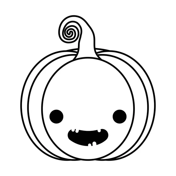 Heureux Halloween personnage de tête de citrouille mignon — Image vectorielle