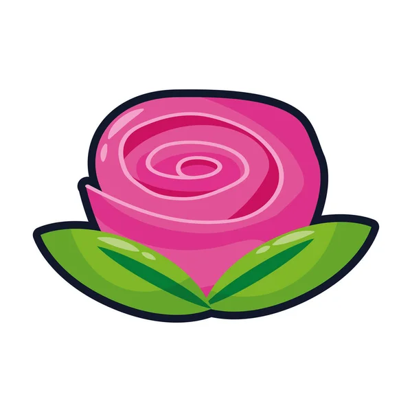 美丽的玫瑰花园平面风格图标 — 图库矢量图片