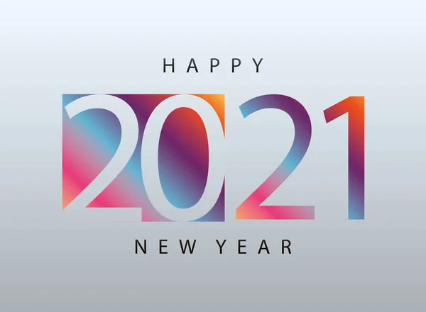 Gelukkig nieuwjaar 2021 kleurrijke belettering briefkaart — Stockvector