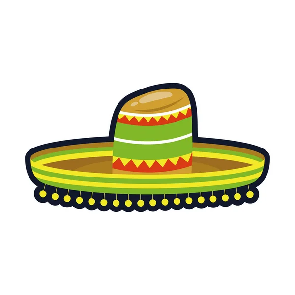 Ícone de estilo liso chapéu mexicano tradicional —  Vetores de Stock