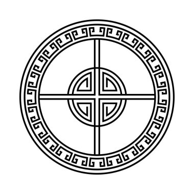 Çin sembolü mühür çizgisi vektör tasarımı