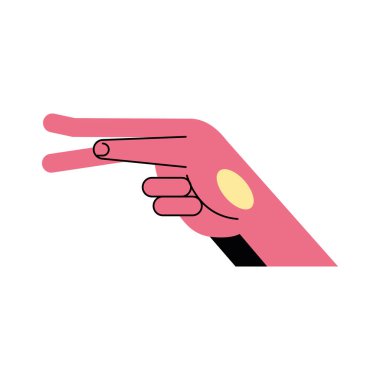 El işaret dili p satırı ve biçim ikonu vektör tasarımını doldur