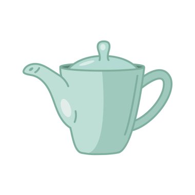 Çaydanlık hattı ve biçim ikonu vektör tasarımı