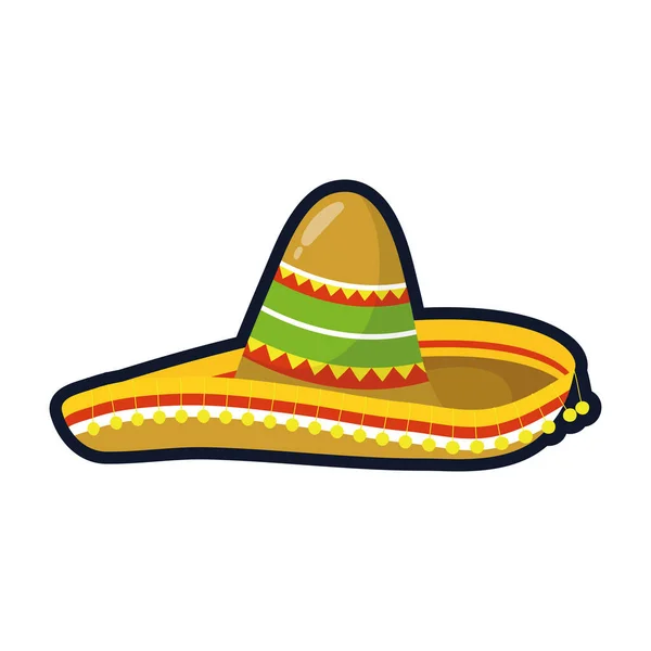 Traditional mexican mariachi hat flat style icon — Stock Vector