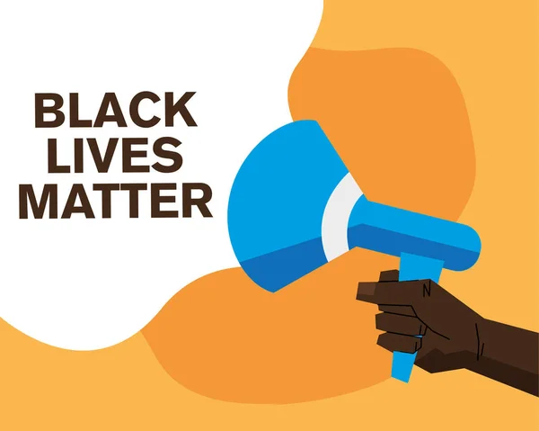 Black lives matter with megaphone vector design — Stock Vector