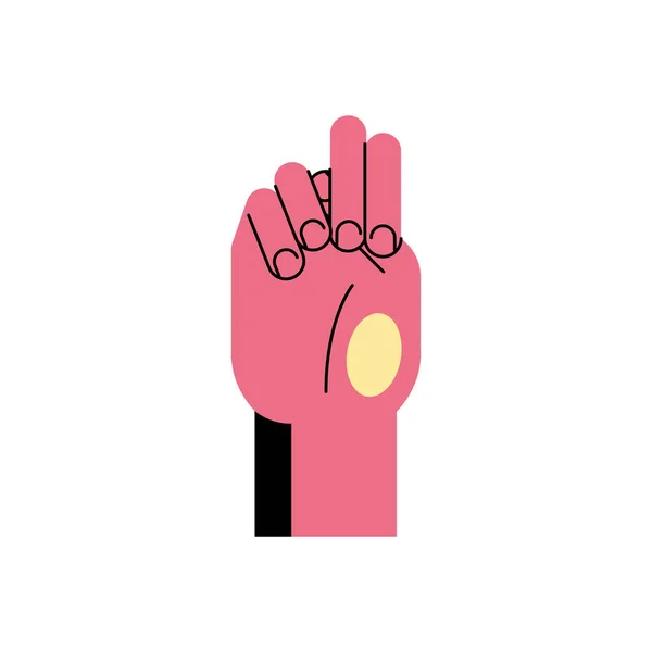 Мова жестів рук n лінія і значок заповнення стилю векторний дизайн — стоковий вектор
