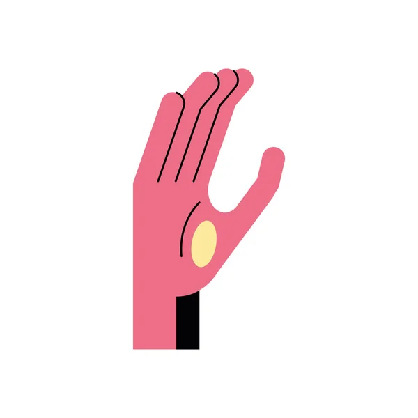Mão linguagem de sinais c linha e estilo de preenchimento ícone vetor design — Vetor de Stock