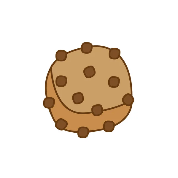 Ligne de cookie et conception vectorielle d'icône de style de remplissage — Image vectorielle