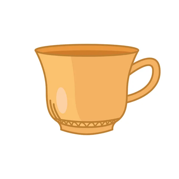 Çay fincanı çizgisi ve biçim ikonu vektör tasarımı — Stok Vektör