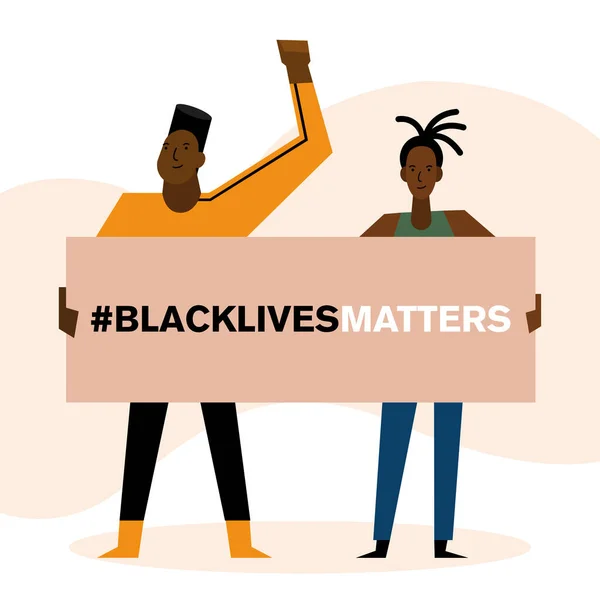 Black lives matter Banner Vektor-Design für Mann und Frau — Stockvektor