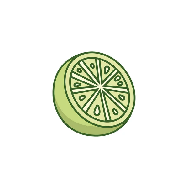 Línea de fruta de limón y relleno icono de estilo de diseño vectorial — Archivo Imágenes Vectoriales