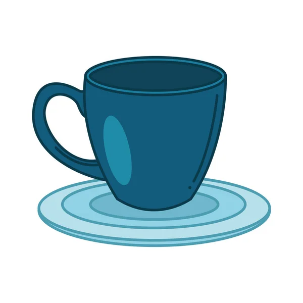 Κούπα τσάι στο πιάτο γραμμή και συμπληρώστε το στυλ εικονίδιο διάνυσμα σχεδιασμό — Διανυσματικό Αρχείο