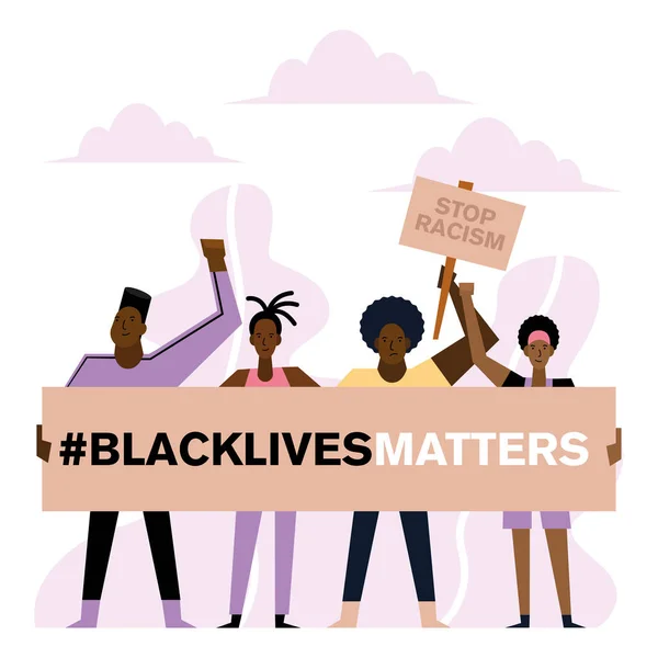Black lives matter with fist vector design — Stock Vector