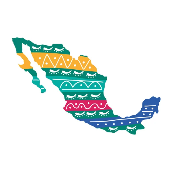 Mexico mapa plano icono de estilo — Vector de stock