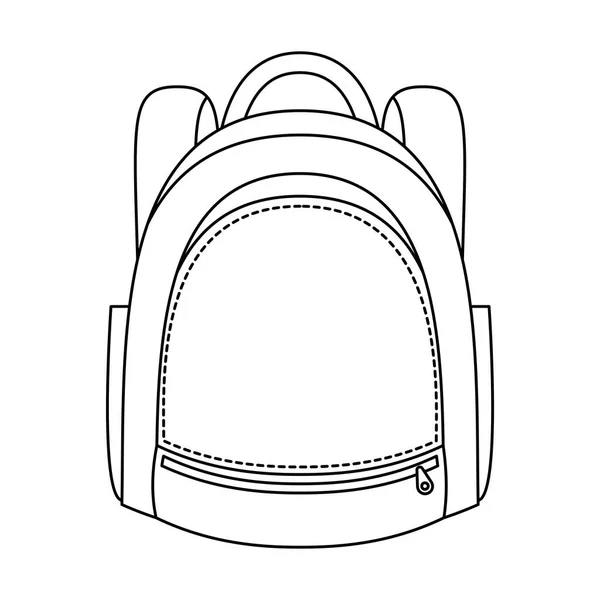 Équipement sac scolaire icône de style plat — Image vectorielle