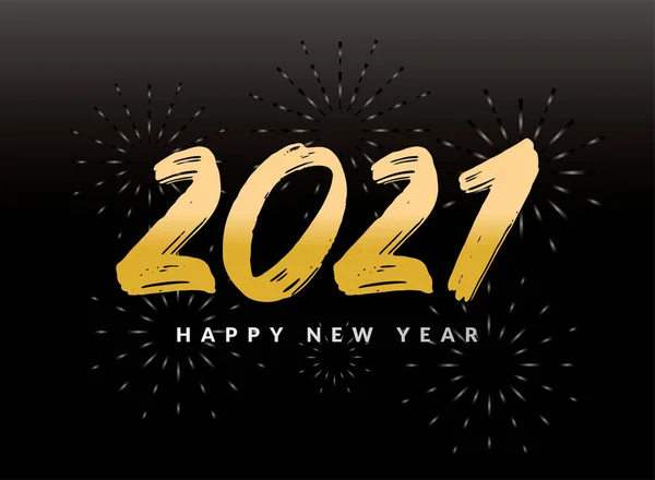2021 Frohes neues Jahr mit Feuerwerksvektordesign — Stockvektor