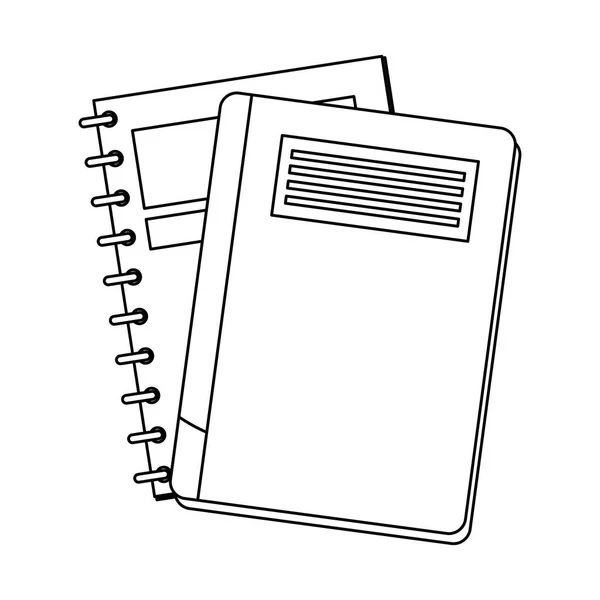 Σημειωματάριο και βιβλίο σχολείο προμήθειες εικονίδιο — Διανυσματικό Αρχείο