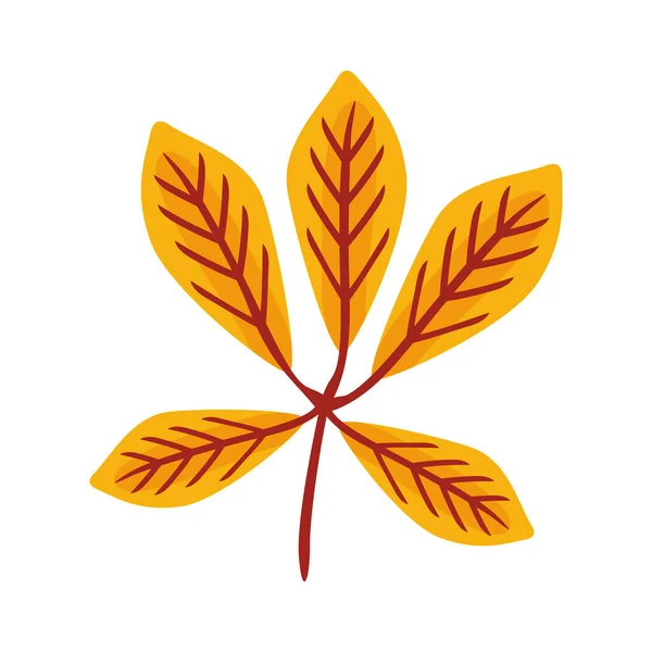 Autum ovate leafs flat style icon — Stockový vektor